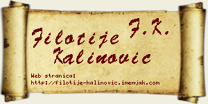 Filotije Kalinović vizit kartica